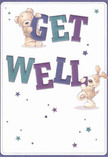 Radiating playful optimism, this get well card captures the cheerful heart of Yeading with two lovable characters at its centre-a teddy bear and a floppy-eared pup-who seem to leap joyfully amidst bold, colourful 'Get Well' lettering. Swirls of indigo and teal give the message a sense of lively movement, while the creamy white background provides a soothing, clean canvas reminiscent of a sunlit window in Yeading. Scattered stars in tonal blues and purples wink across the design, adding whimsy and hope much like a surprise bouquet delivered to a friend on Yeading Lane. The illustrated fur of each animal appears irresistibly soft and inviting, evoking the tactile pleasure of a fresh floral arrangement. Artistic flourishes and gentle lighting combine for an emotionally uplifting mood, making this card a heartfelt visual companion for anyone in need of encouragement. Its sense of comfort, warmth, and playfulness echoes the way a thoughtfully prepared arrangement by a local Yeading florist delivers kindness-one petal, one well-wish at a time.